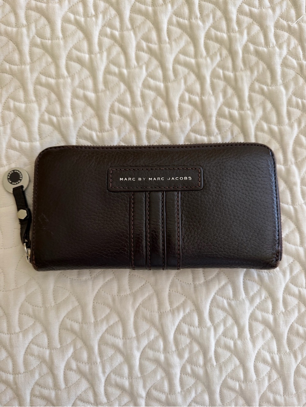 Marc by Marc Jacobs Dark Brown Leather Zip-Around Wallet